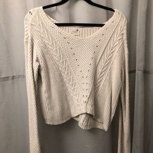 Cropped white sweater